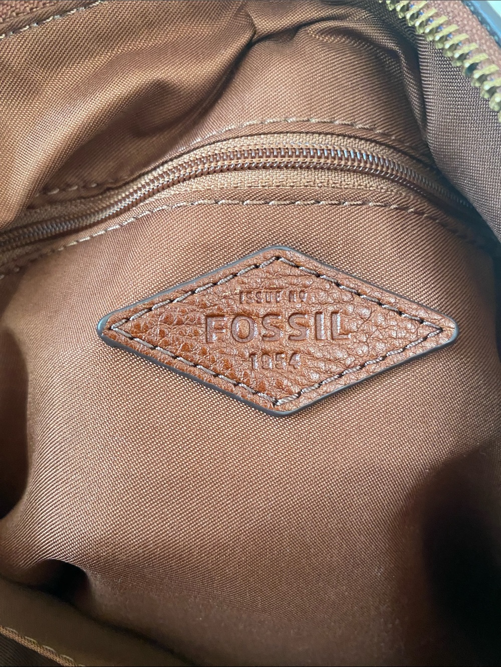 Fossil Chestnut Brown Leather Crossbody Bag - Picture 2 of 9